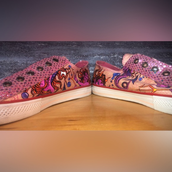 Don Ed Hardy Pink Slip On Laceless Sneaker Size 8 Women’s - Picture 5 of 13